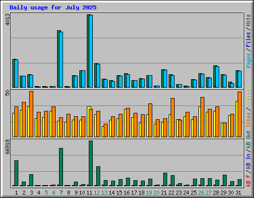 Daily usage for July 2025