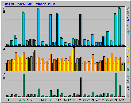 Daily usage for October 2025