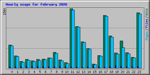 Hourly usage for February 2026