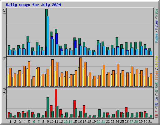 Daily usage for July 2024