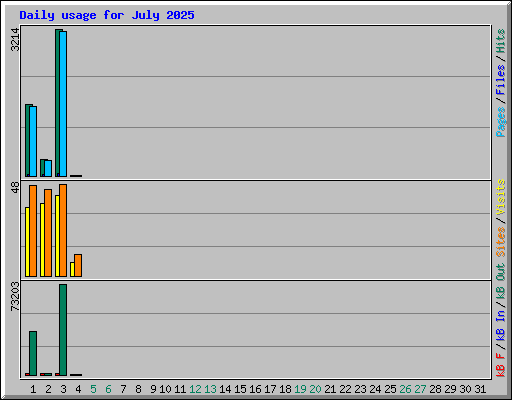 Daily usage for July 2025