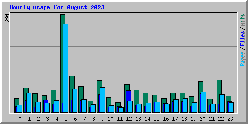 Hourly usage for August 2023