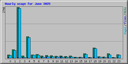 Hourly usage for June 2025