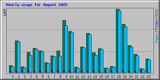 Hourly usage for August 2025