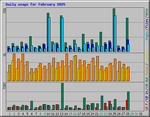 Daily usage for February 2025