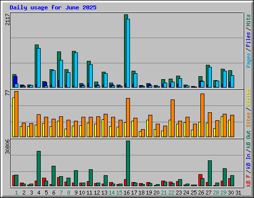 Daily usage for June 2025