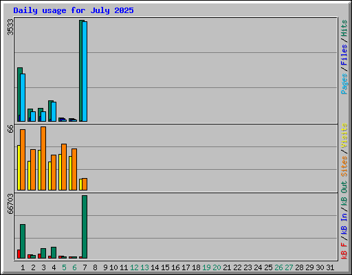 Daily usage for July 2025