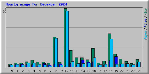 Hourly usage for December 2024