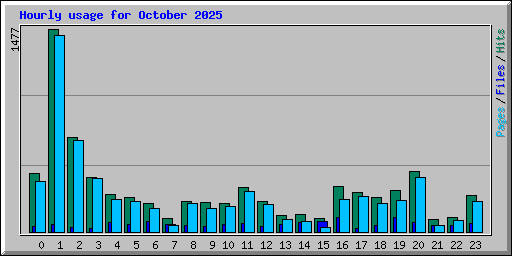 Hourly usage for October 2025