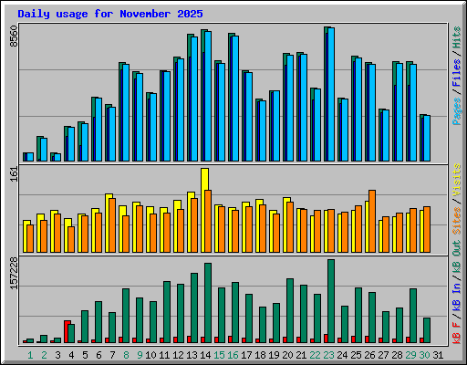 Daily usage for November 2025