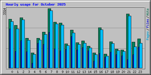 Hourly usage for October 2025