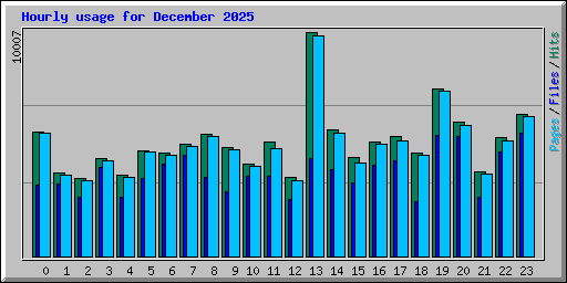 Hourly usage for December 2025